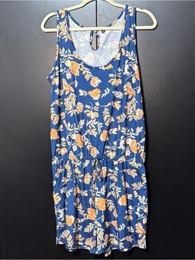 Women’s size XL | Sleeveless Blue Floral | shorts romper | has pockets